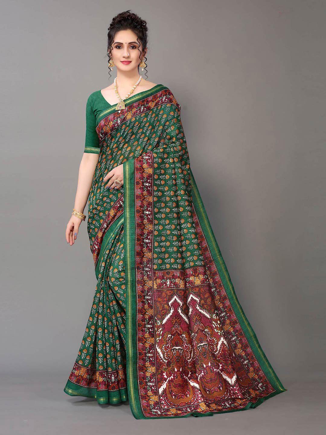 shaily ethnic motifs printed zari saree