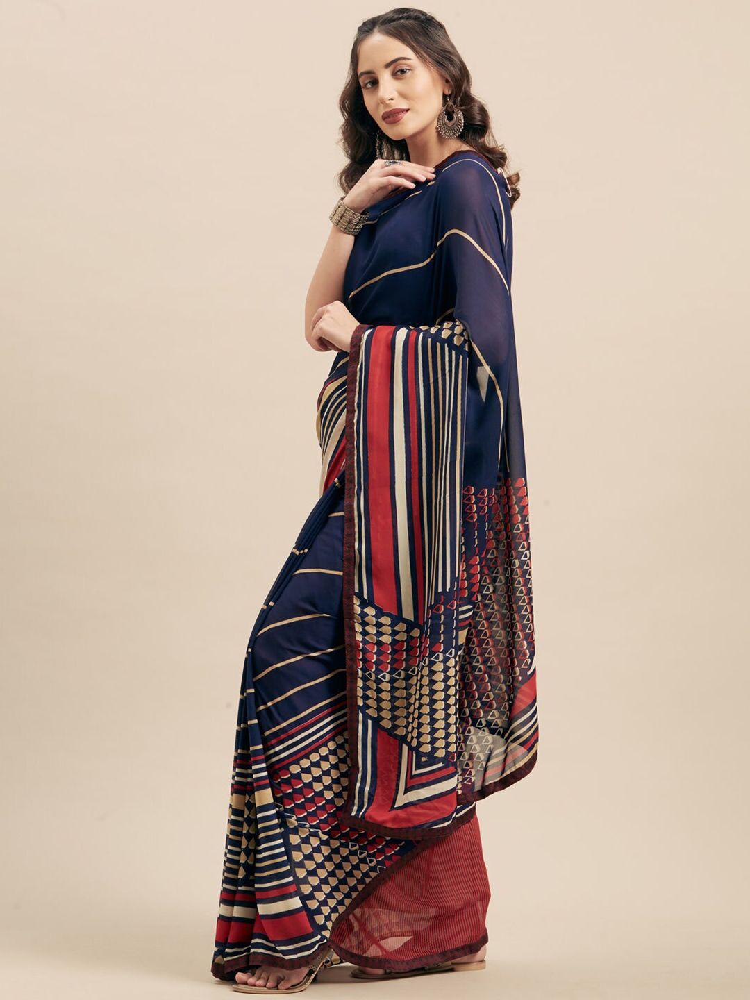 shaily striped printed saree