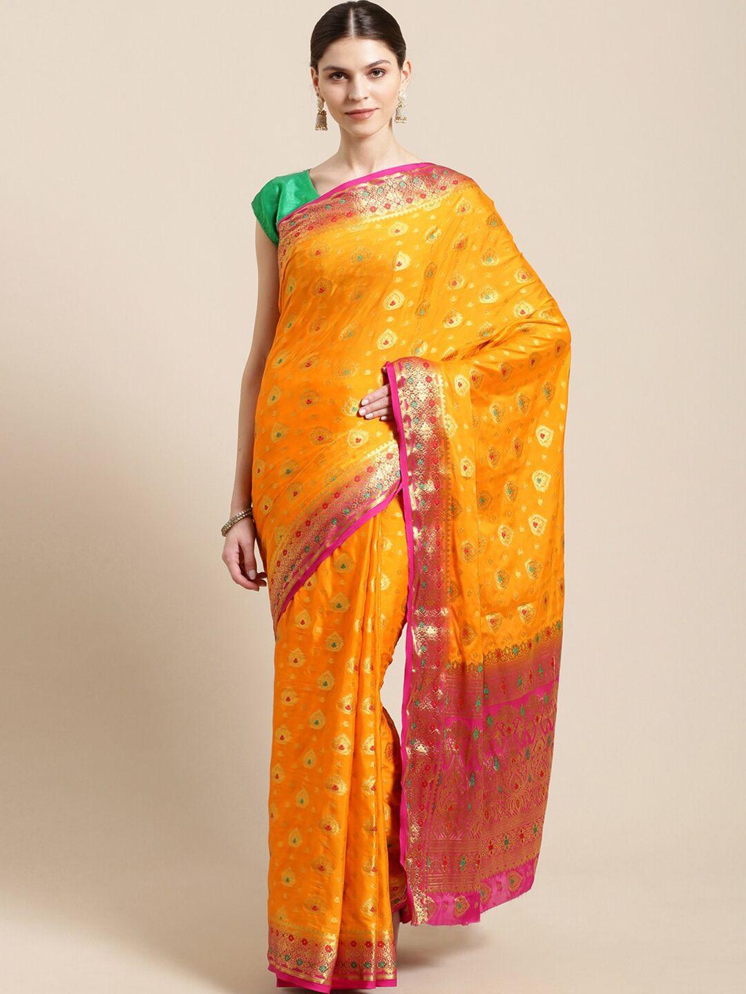 shaily ethnic motifs zari silk blend saree