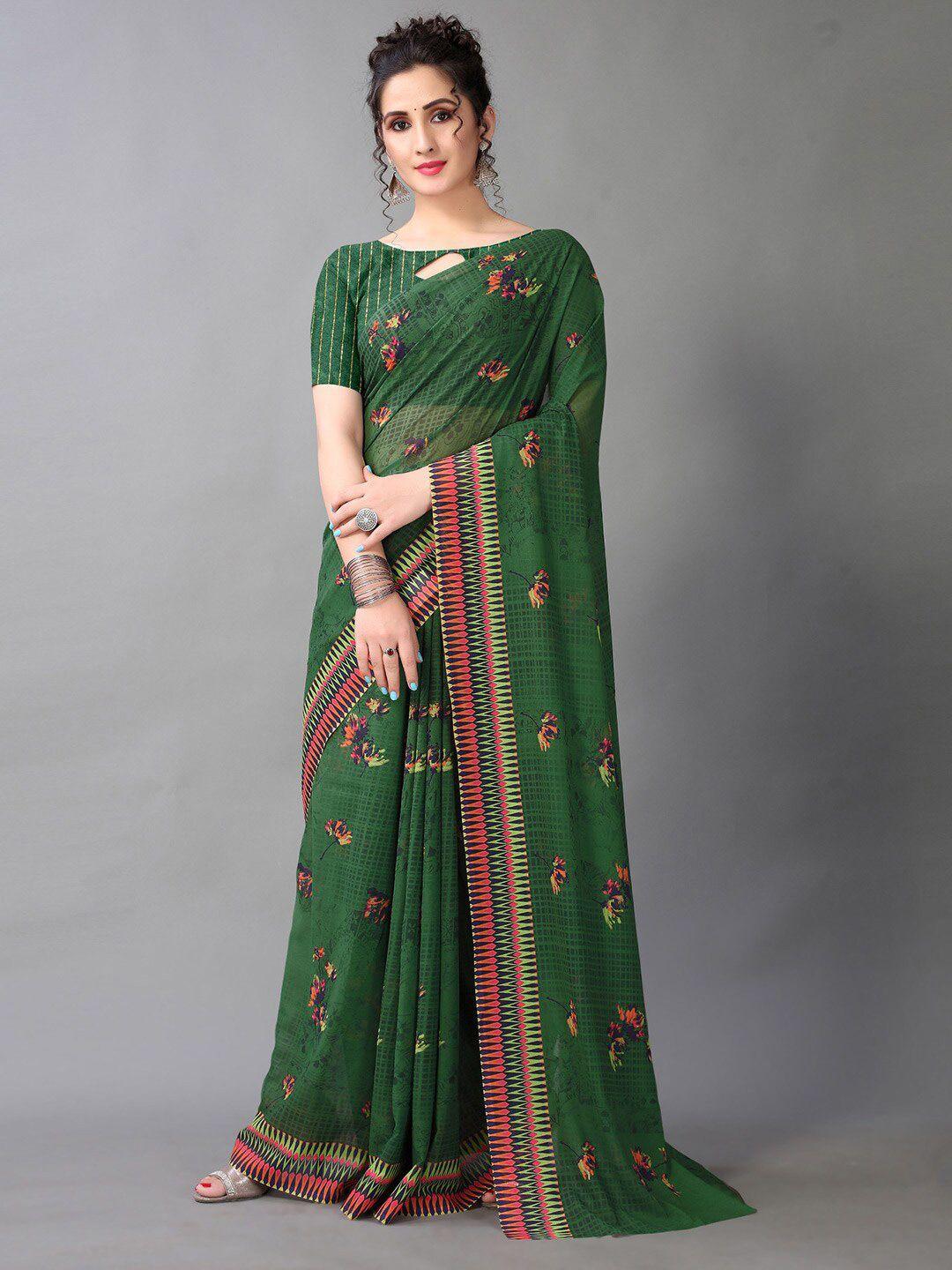 shaily floral printed pure georgette saree