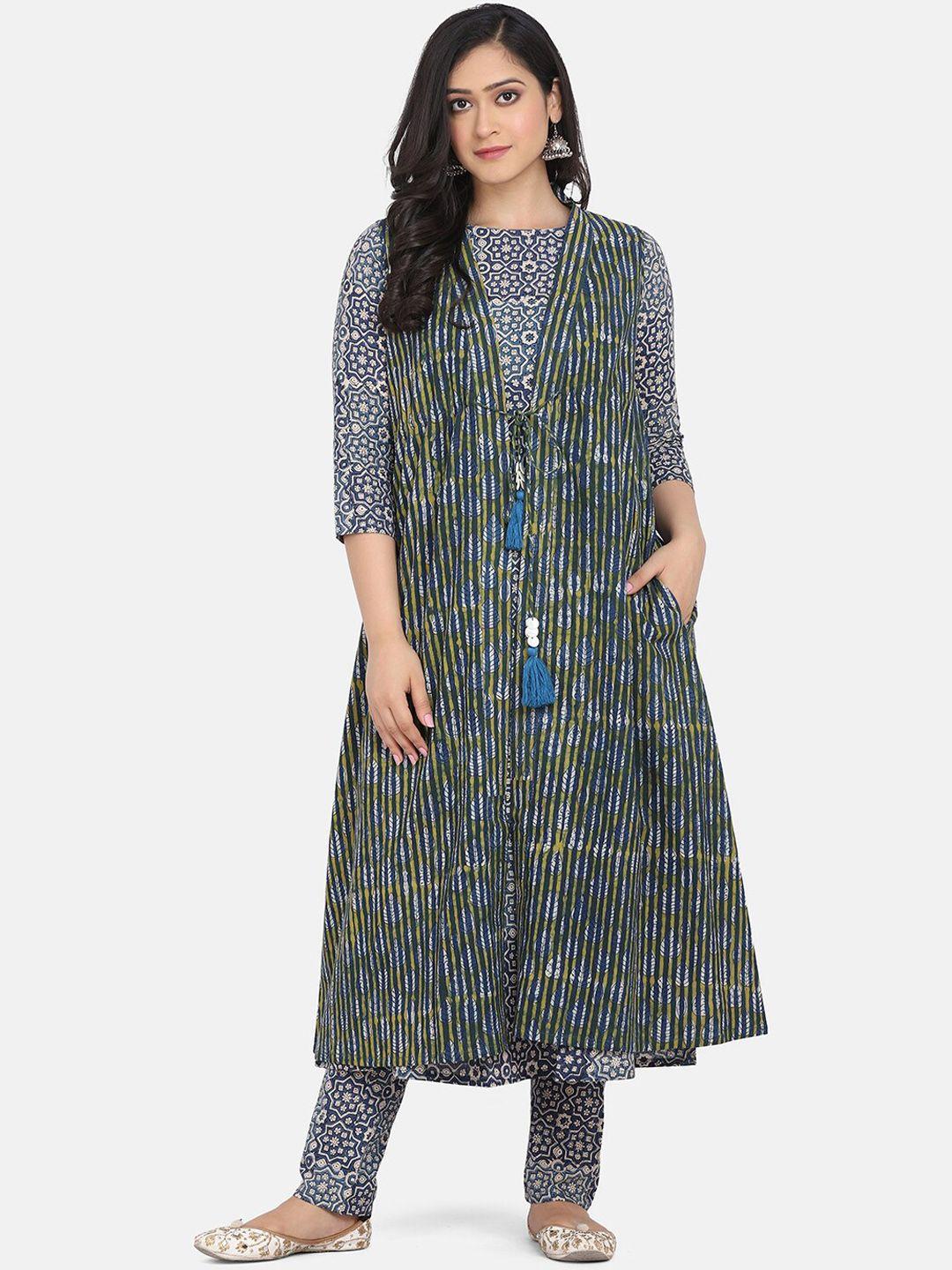 shaily floral printed regular kurta with trousers