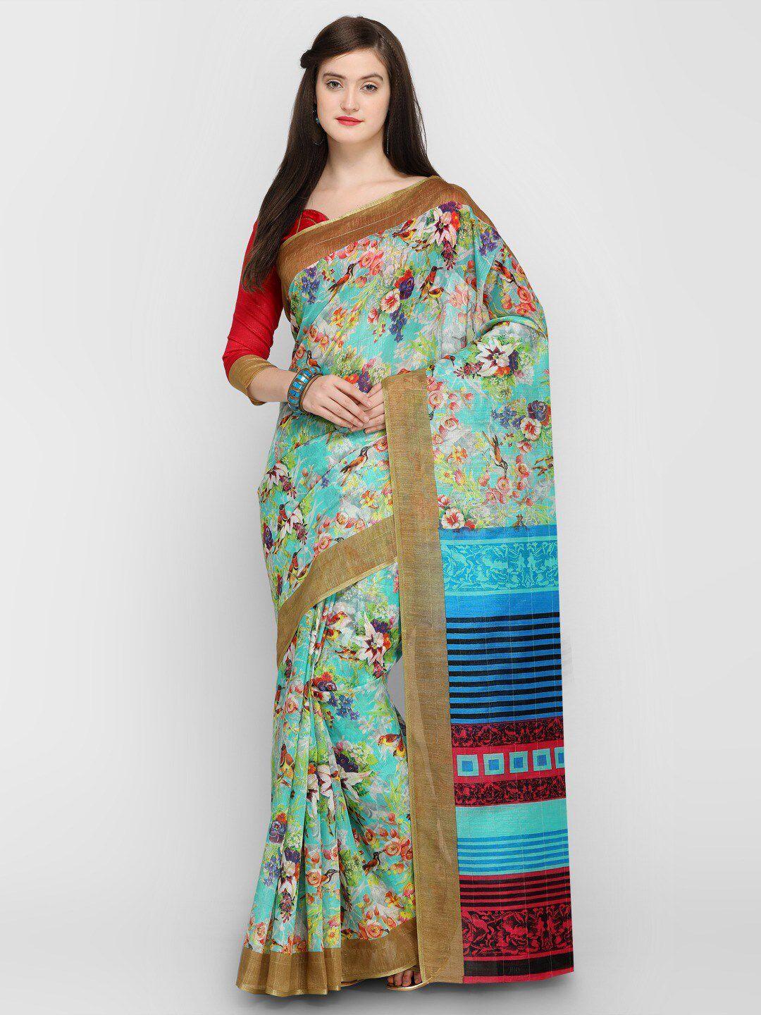 shaily floral silk cotton saree