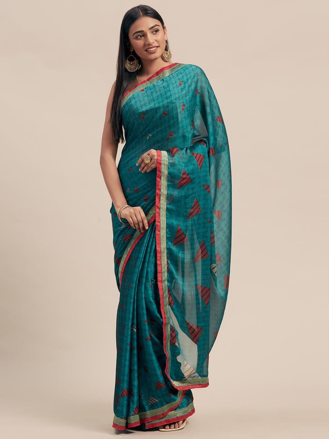 shaily geometric printed saree