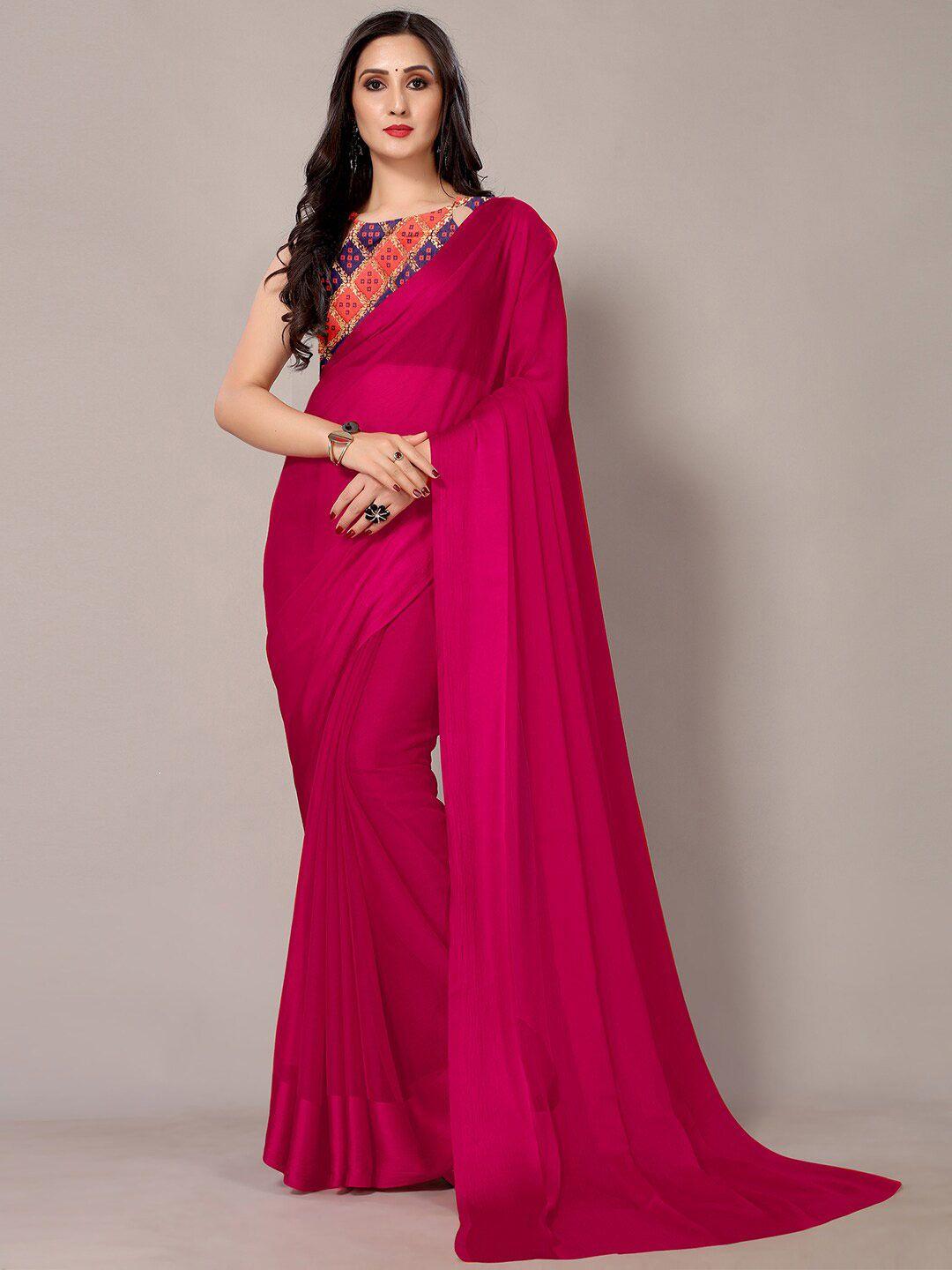 shaily magenta pure chiffon saree