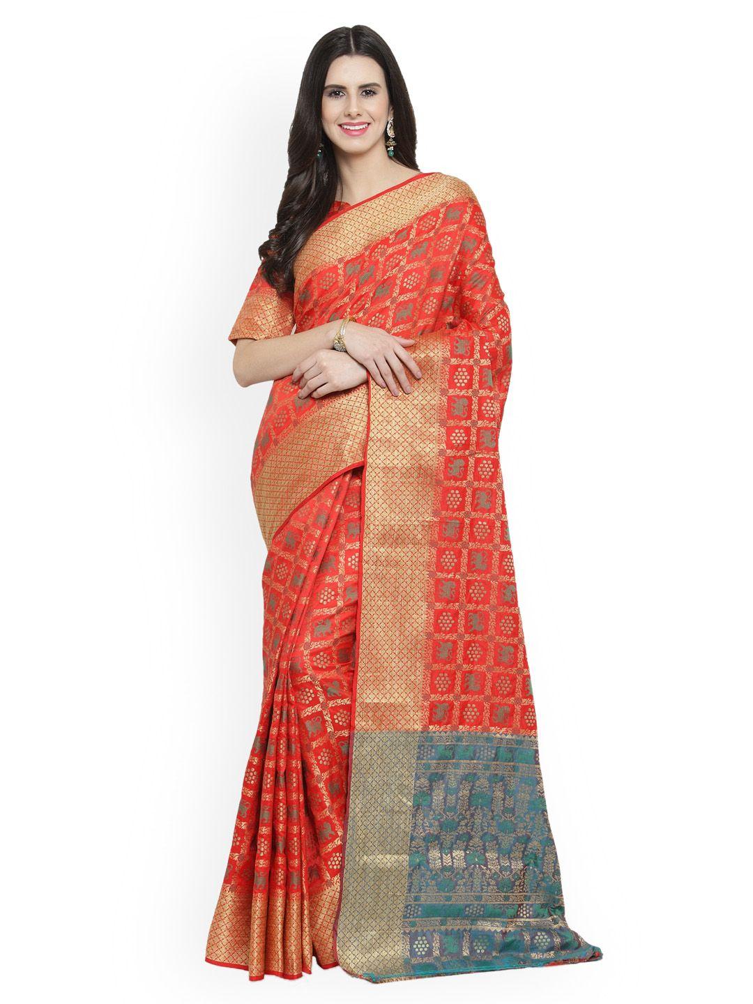 shaily red pure silk woven design patola saree
