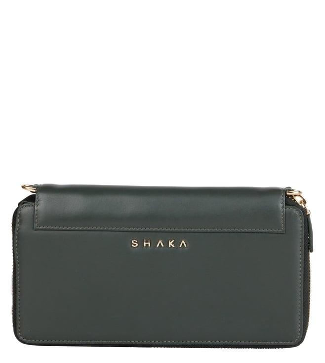 shaka olive smooth zipper 2.0 cross body bag