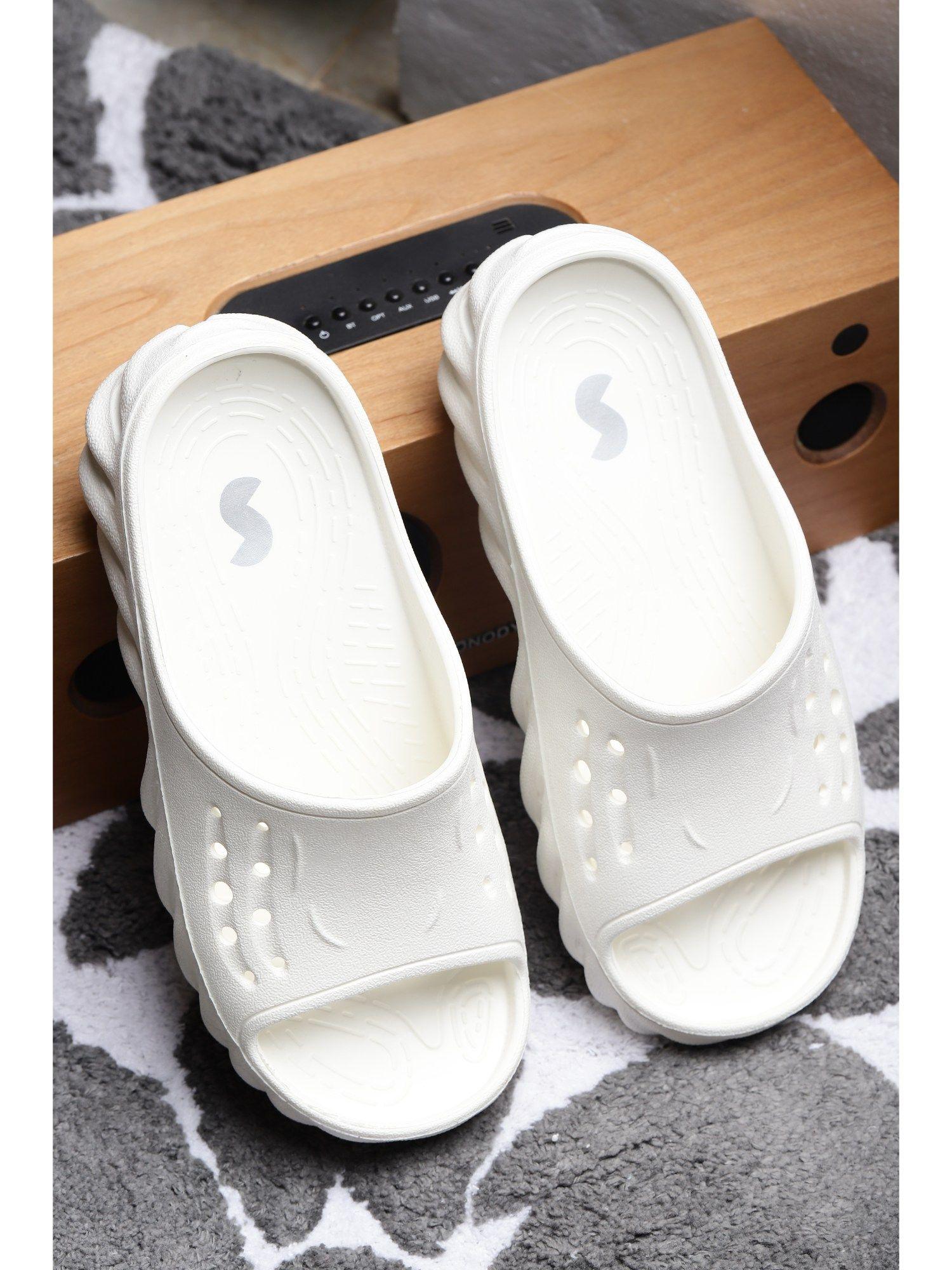 shaker white solid men sliders