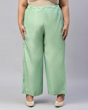 shantung palazzos with semi-elasticated waist