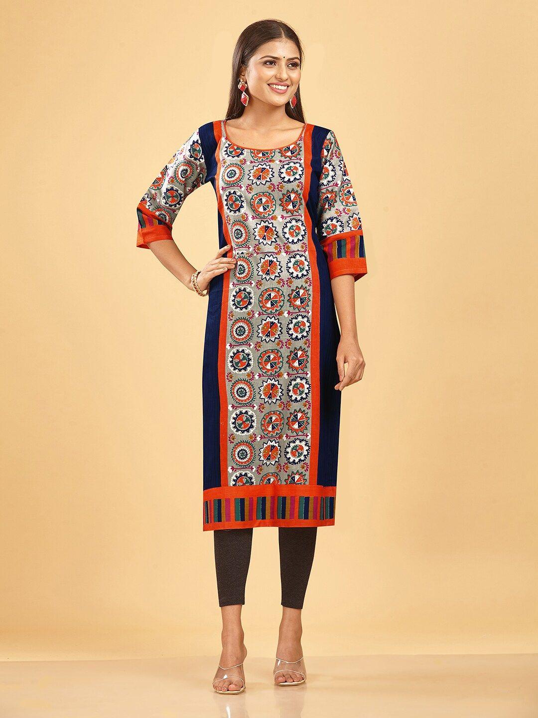 shanvika ethnic motif printed pure cotton unstitched dress material