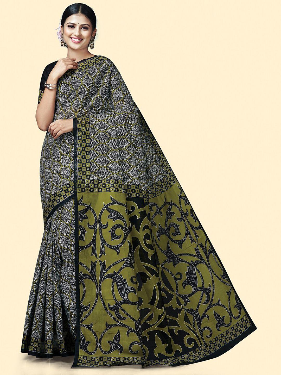 shanvika ethnic motifs printed pure cotton saree