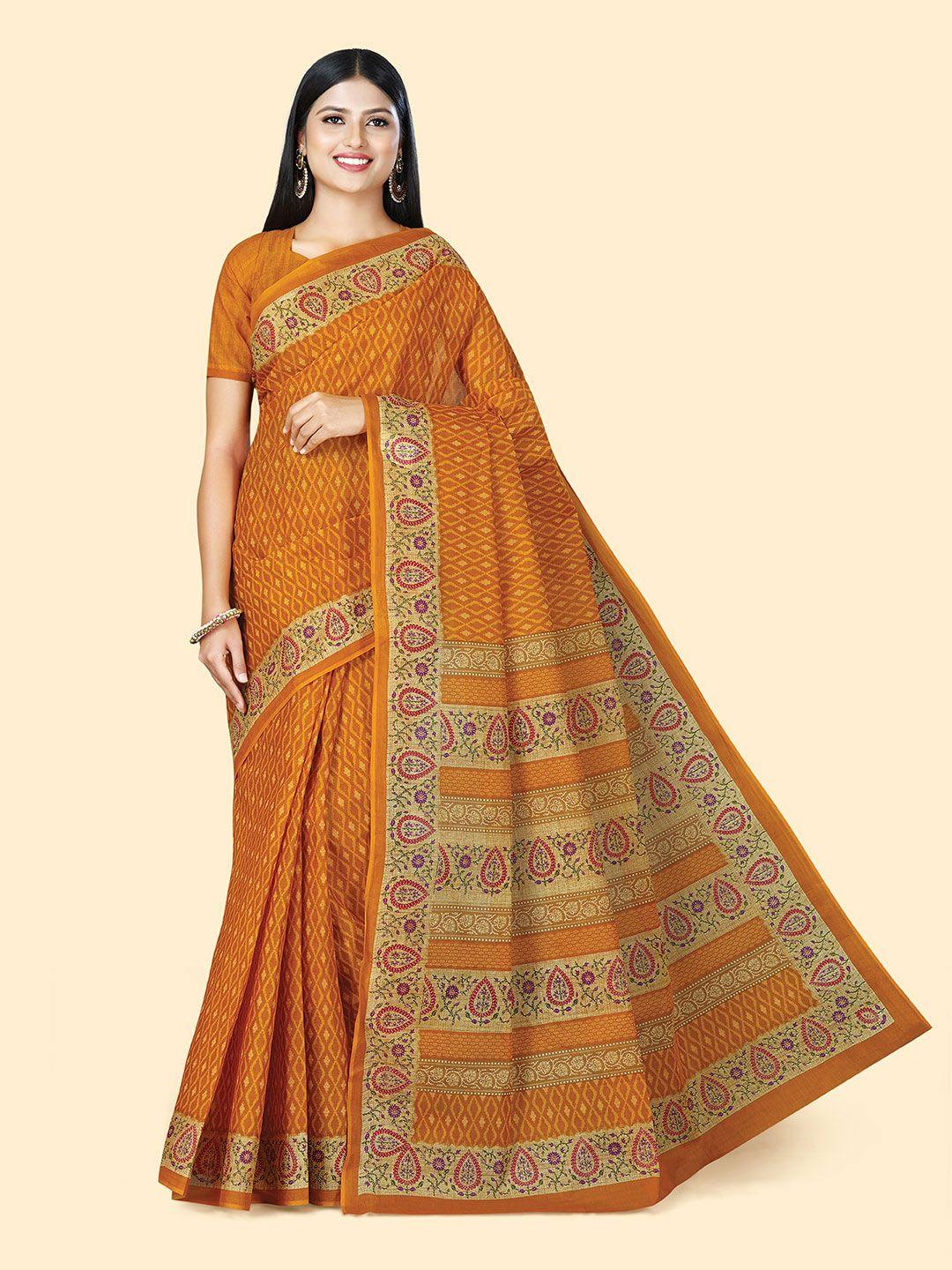 shanvika geometric printed pure cotton saree