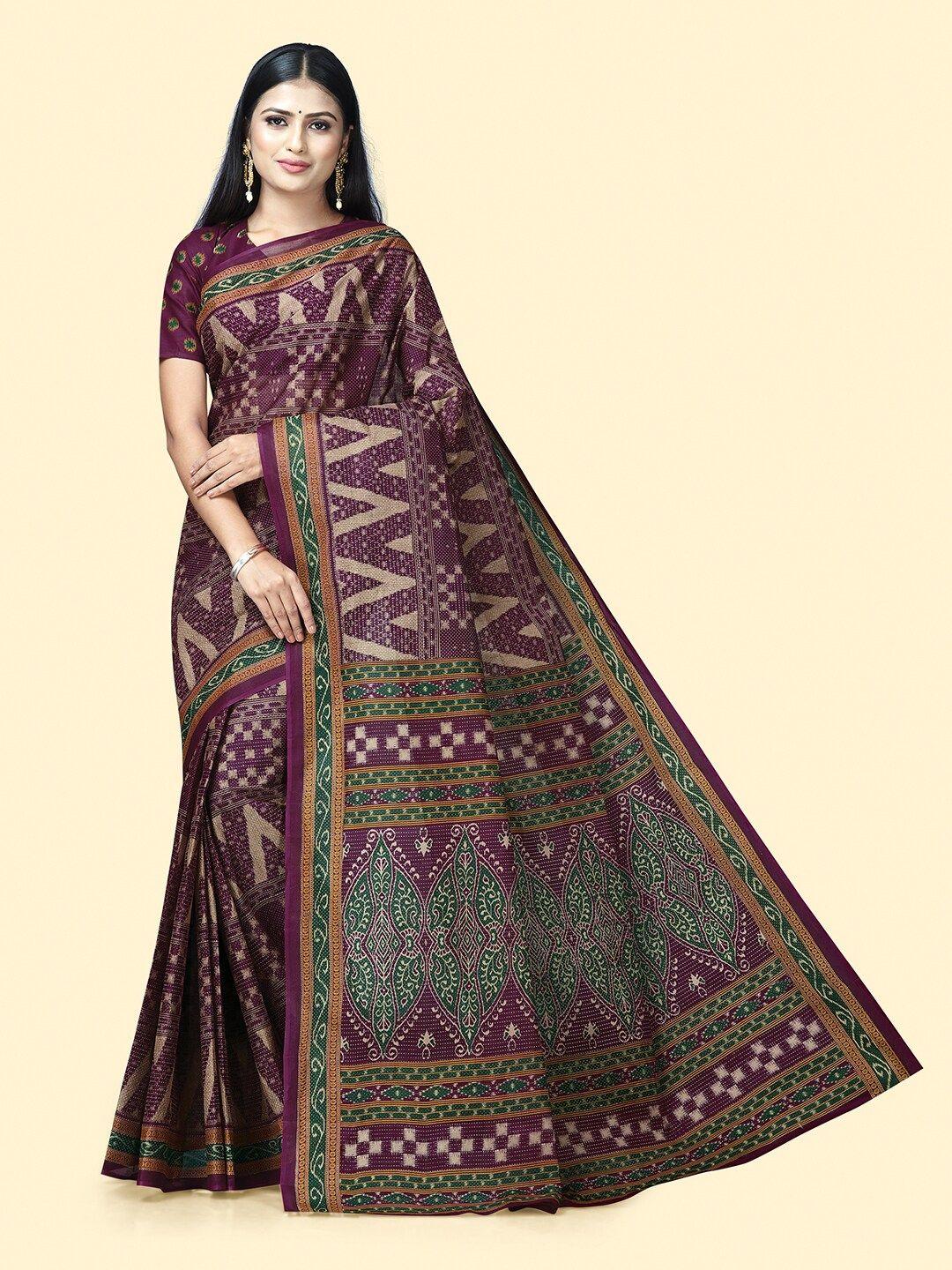 shanvika geometric printed pure cotton saree