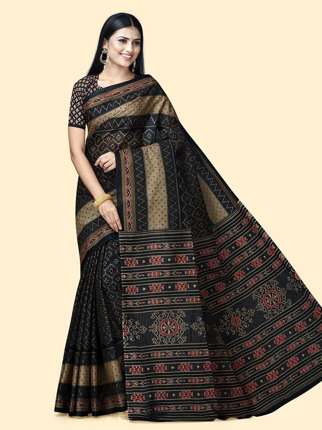 shanvika geometric printed pure cotton saree