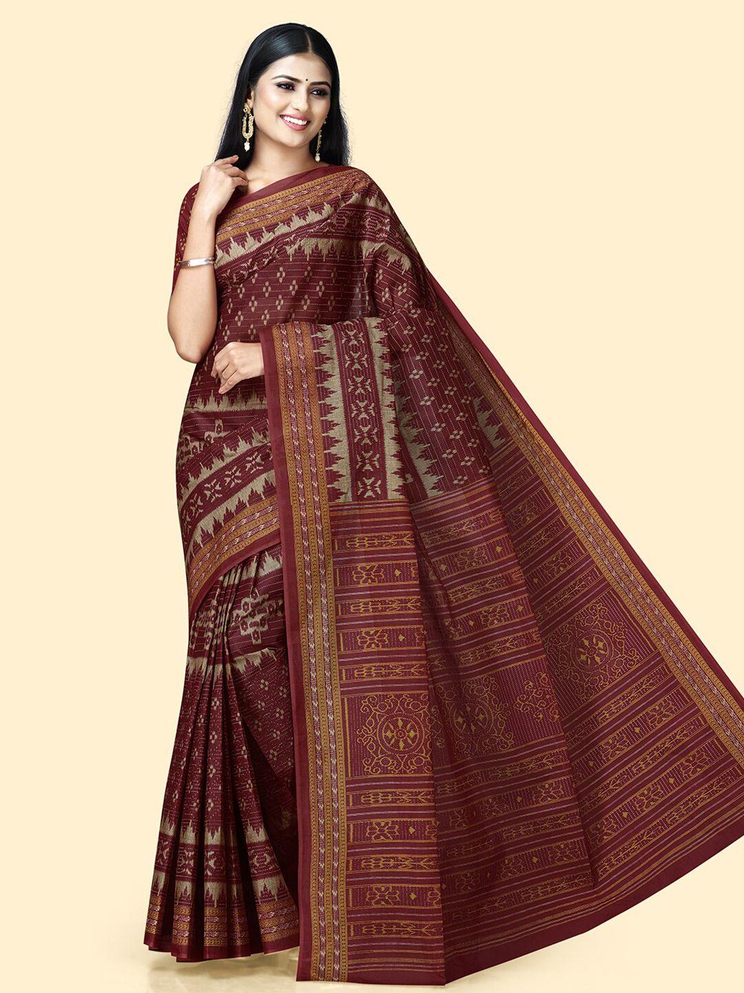 shanvika geometric printed pure cotton saree