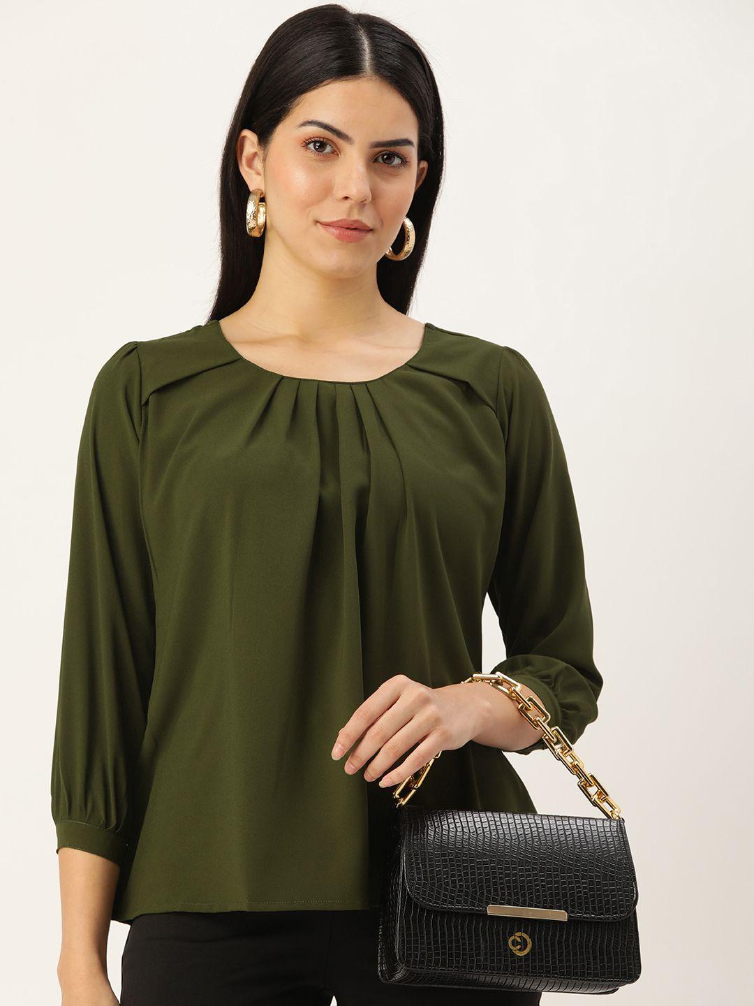 shanvika solid pleated regular top