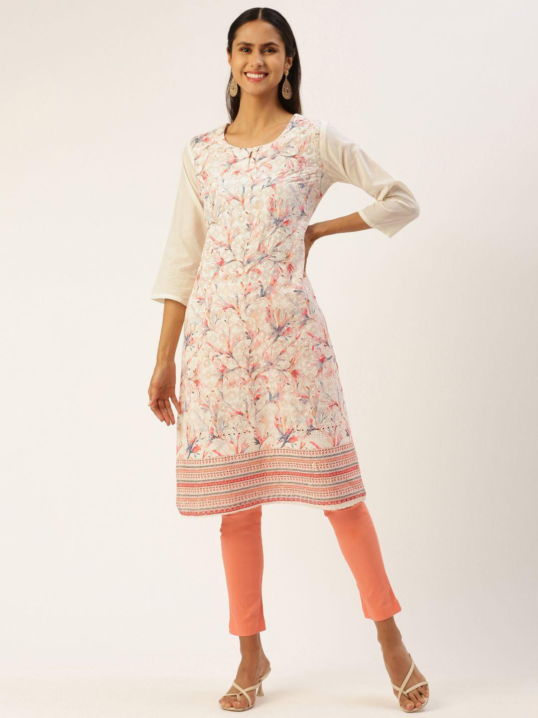 shanvika women floral embroidered chikankari kurta