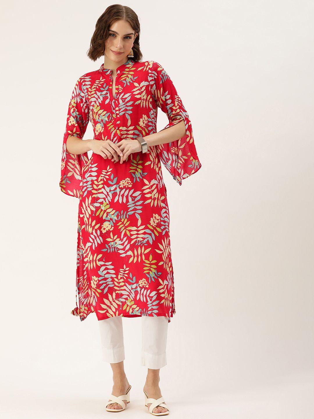 shanvika women floral printed flared sleeves kurta