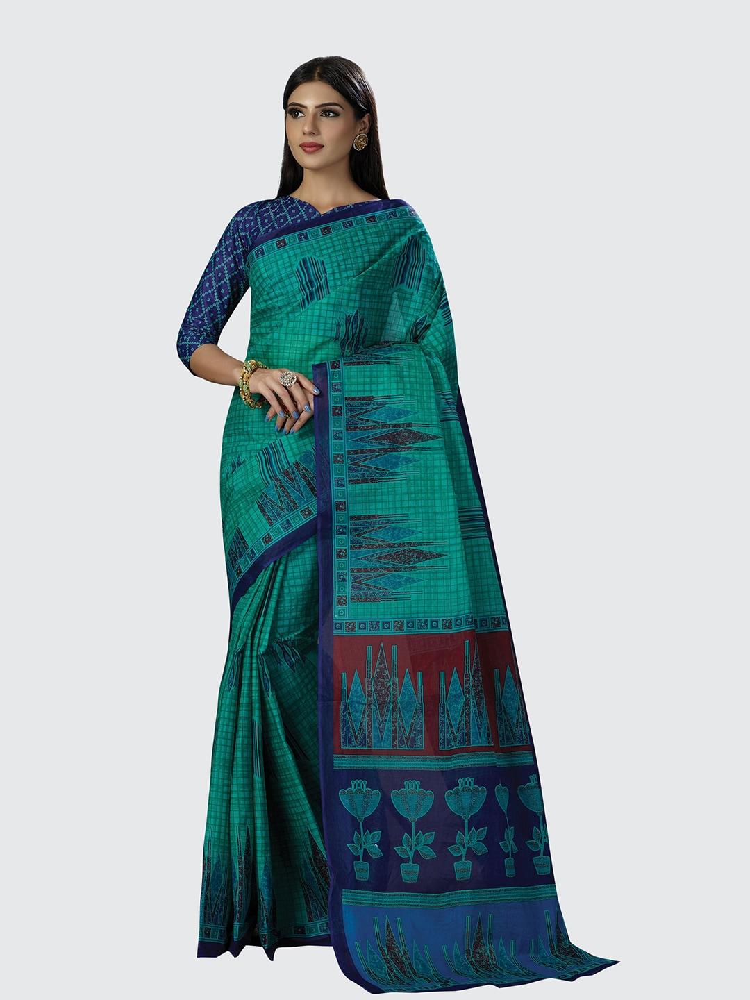 shanvika women pure cotton abstract saree with blouse piece