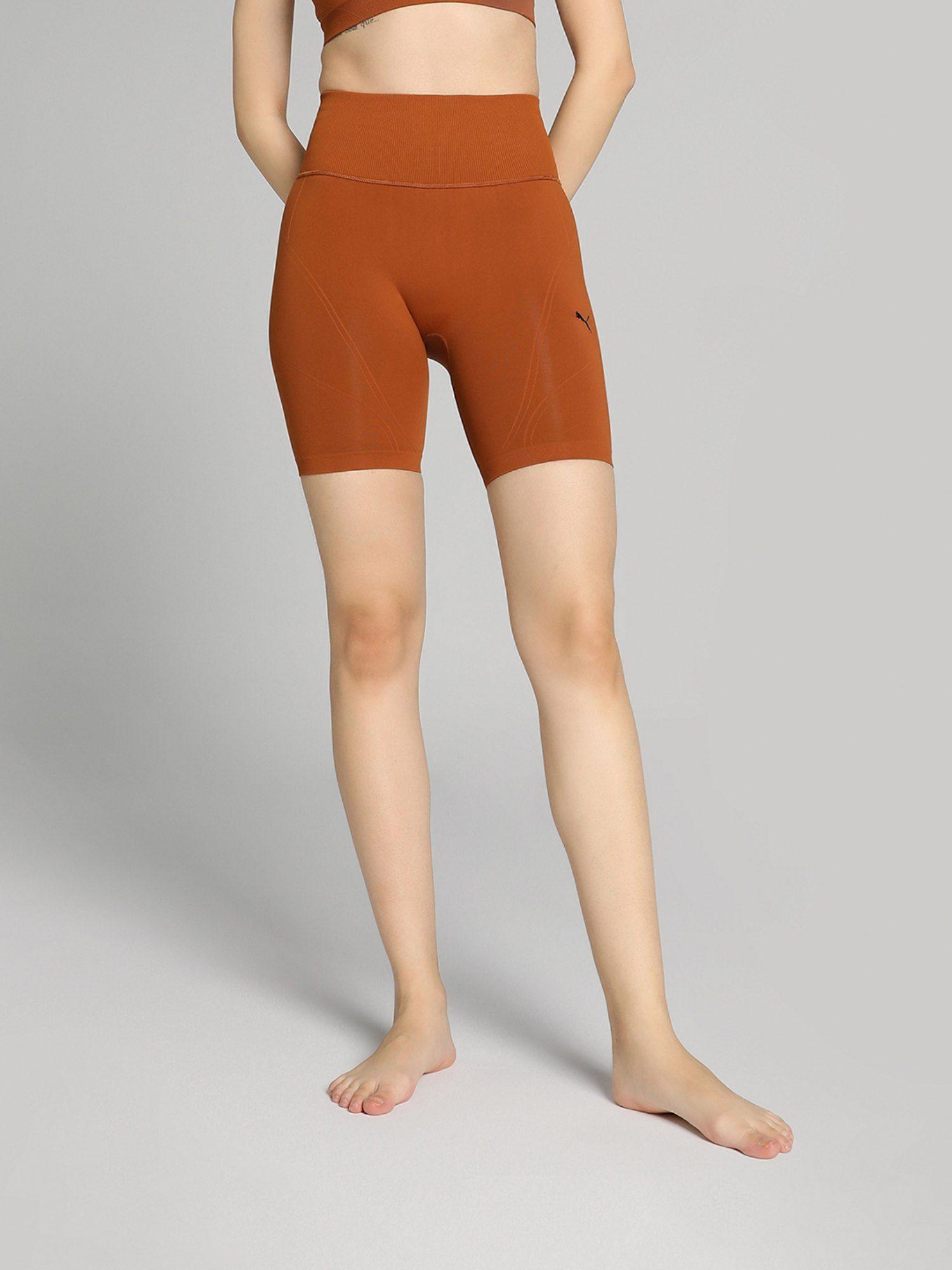 shapeluxe seamless hw women brown shorts