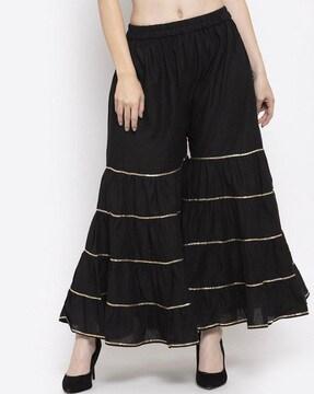 sharara pants with lace detail