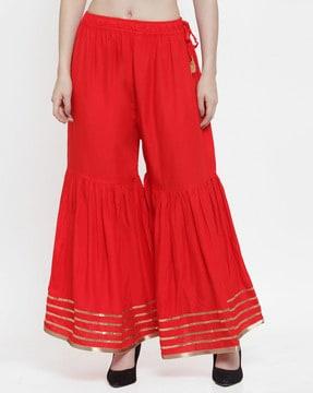 sharara pants with lace detail