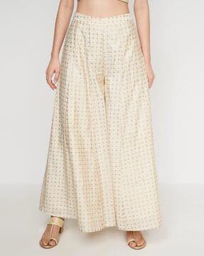 sharara pants with semi-elasticated waist