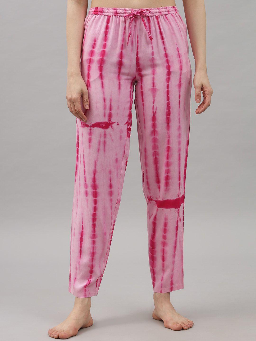 shararat women pink tie - dye lounge pants