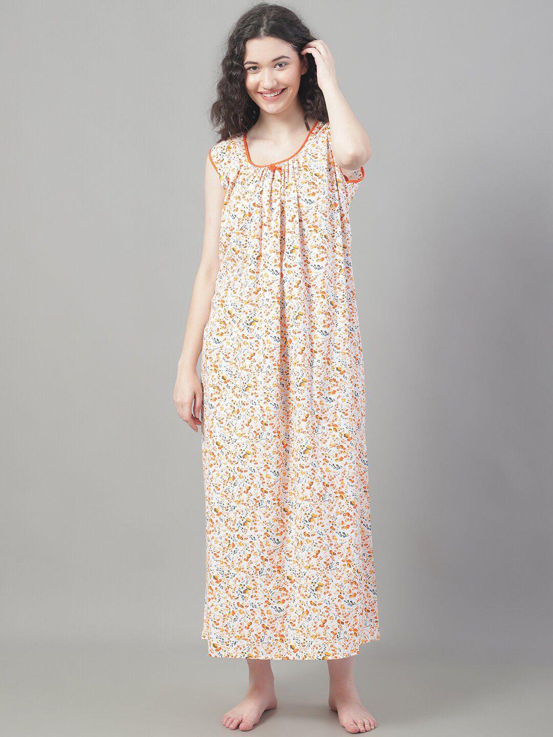 shararat floral printed pure cotton maxi nightdress