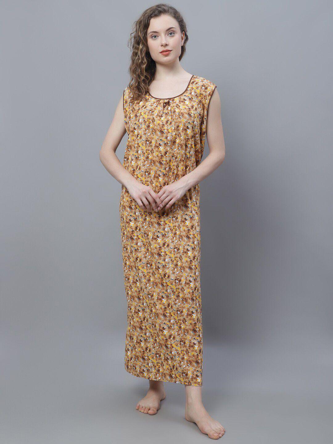 shararat floral printed pure cotton maxi nightdress