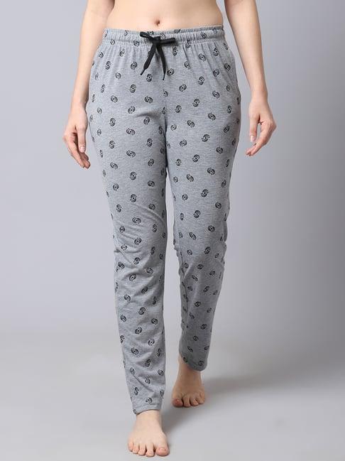 shararat grey cotton printed pyjamas