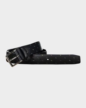 shark print leather belt