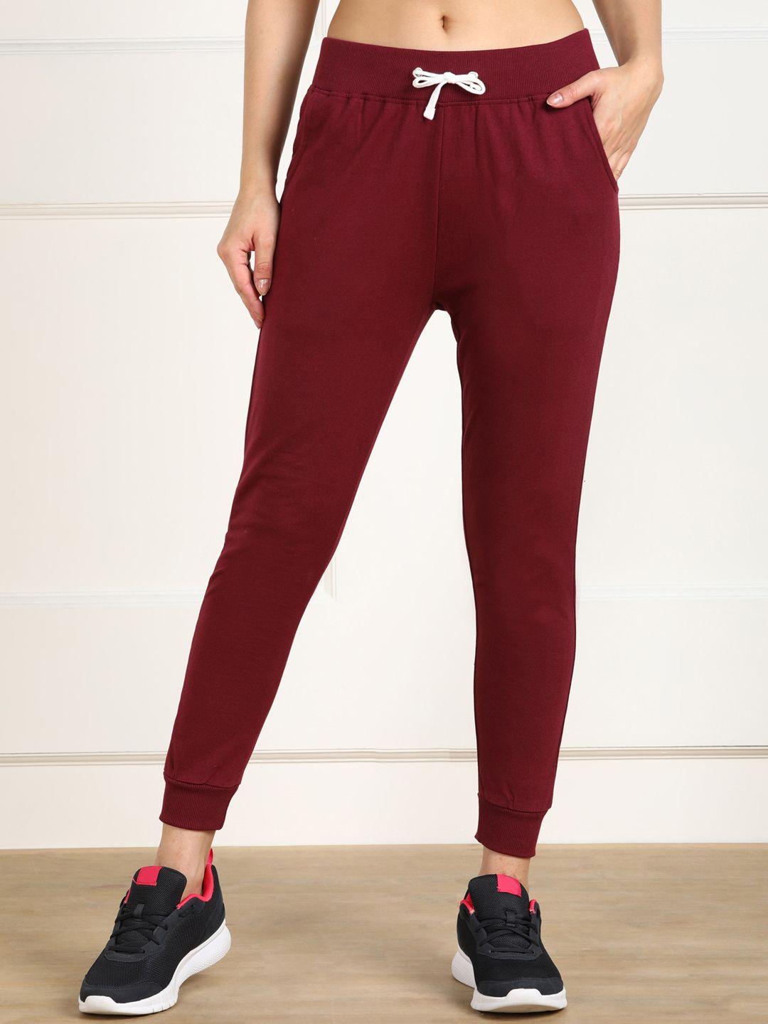 sharktribe women maroon solid jogger