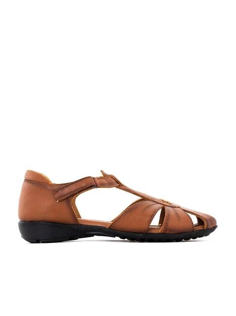 sharon by khadims women's brown ankle strap wedges