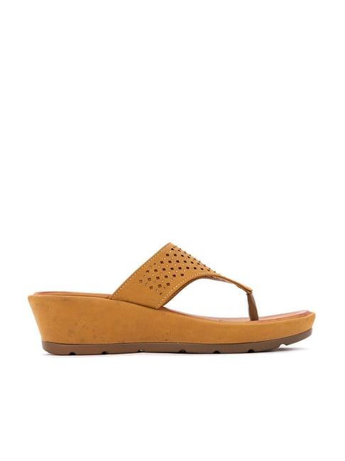 sharon by khadims women's brown thong wedges