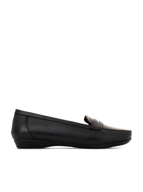 sharon by khadims women's black casual loafers