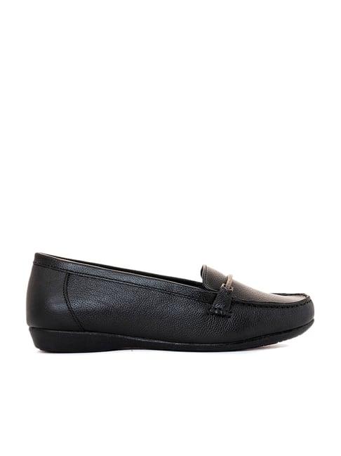 sharon by khadims women's black casual loafers