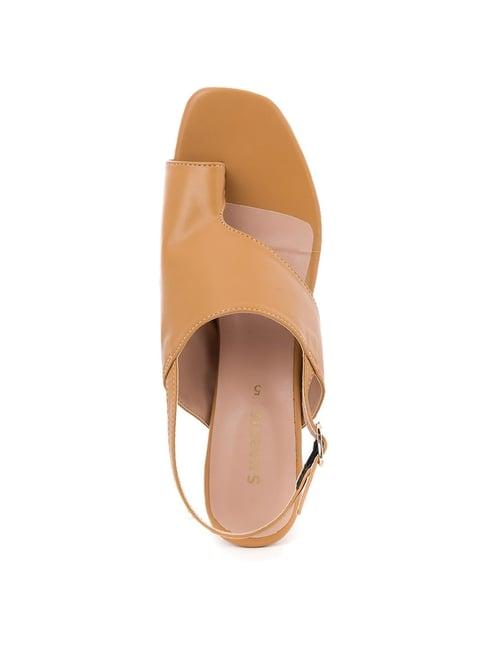 sharon by khadims women's tan toe ring sandals