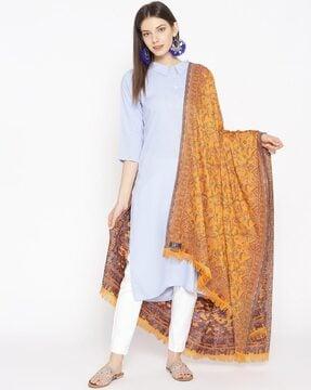 shawl with floral woven motifs