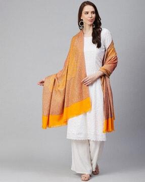 shawl with paisley woven border