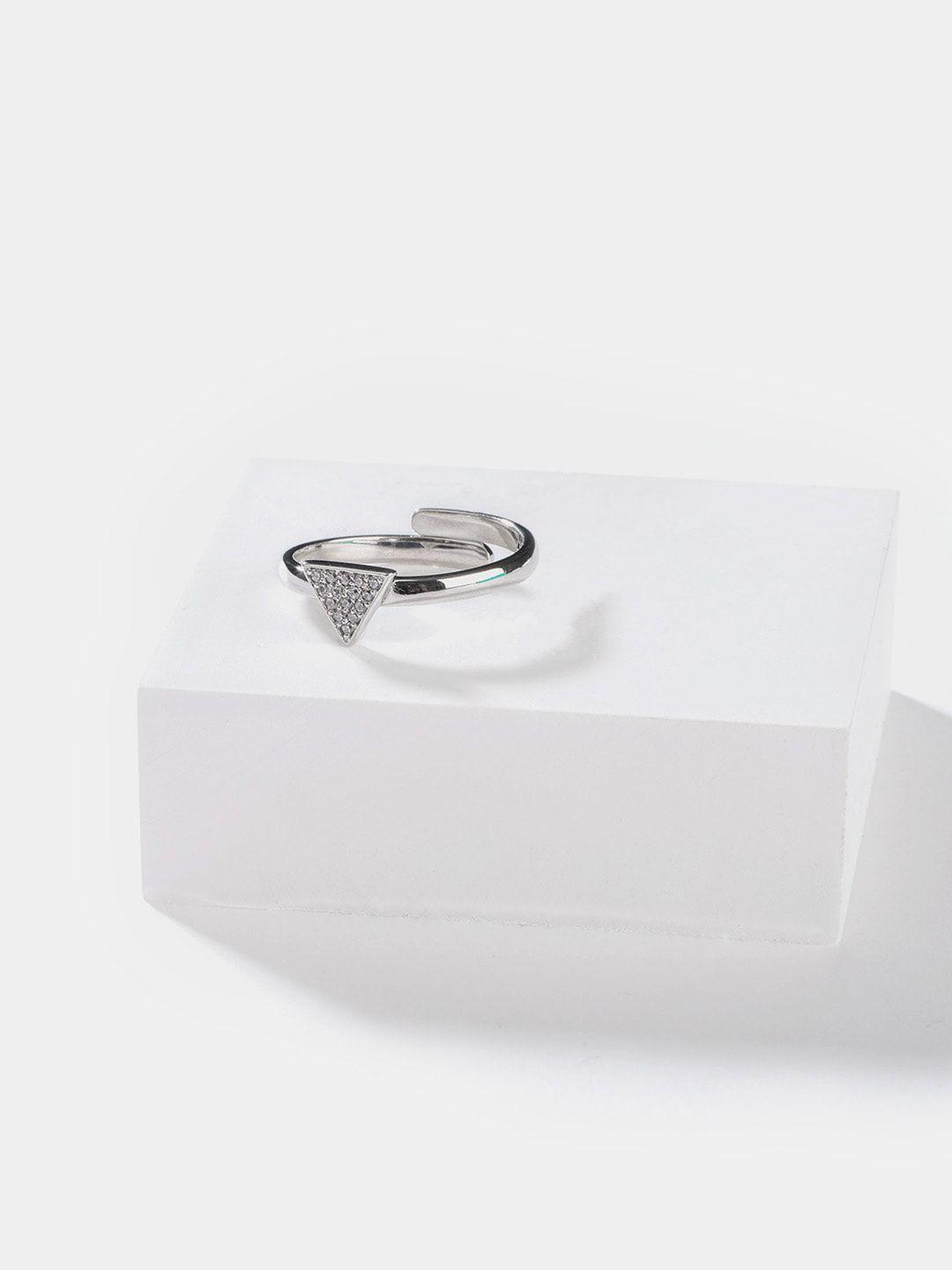shaya 925 sterling silver triangle cz adjustable ring