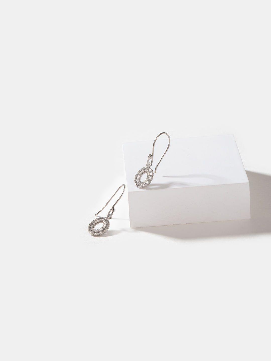 shaya silver-toned contemporary drop earrings