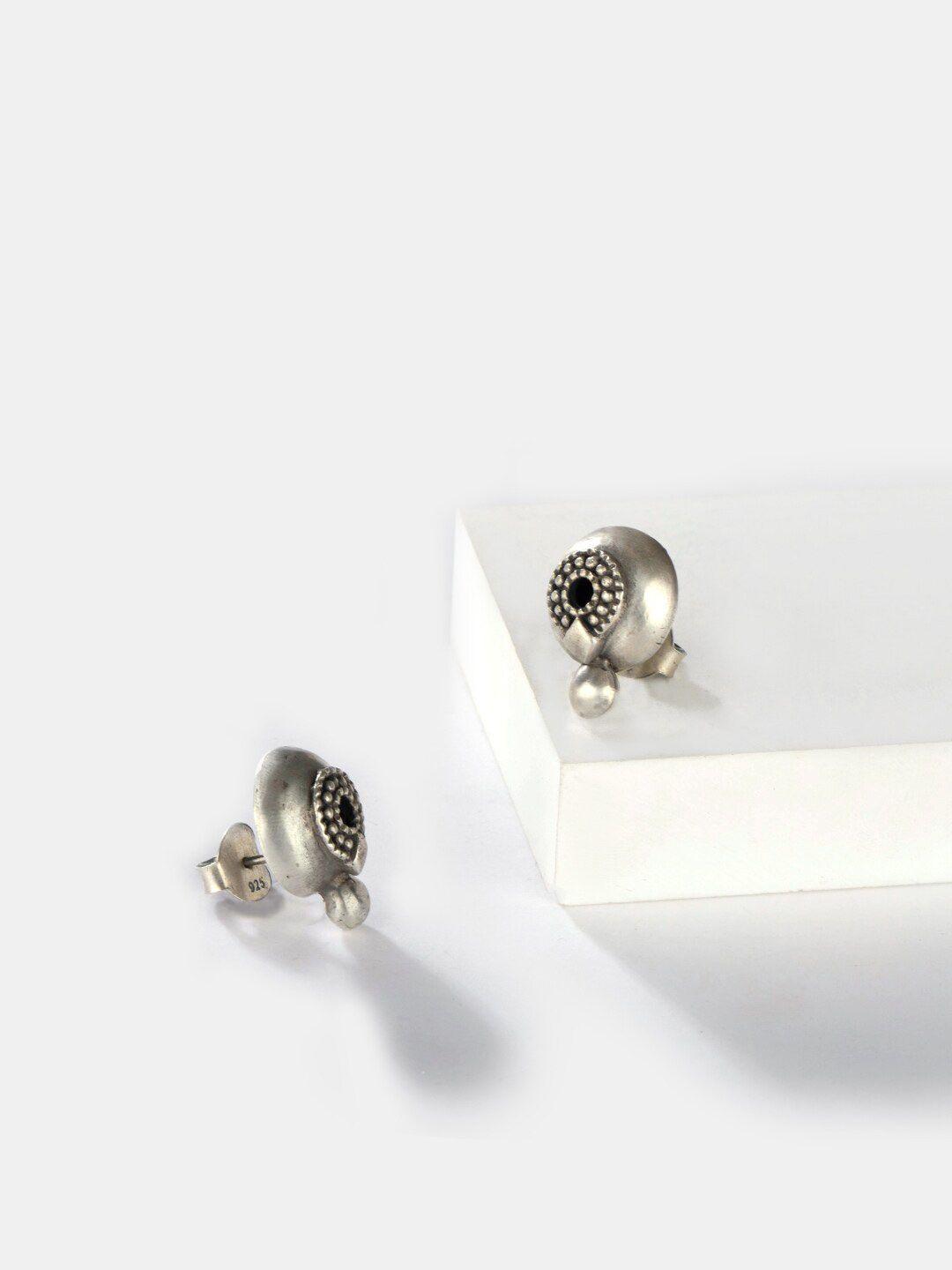 shaya silver-toned contemporary studs earrings