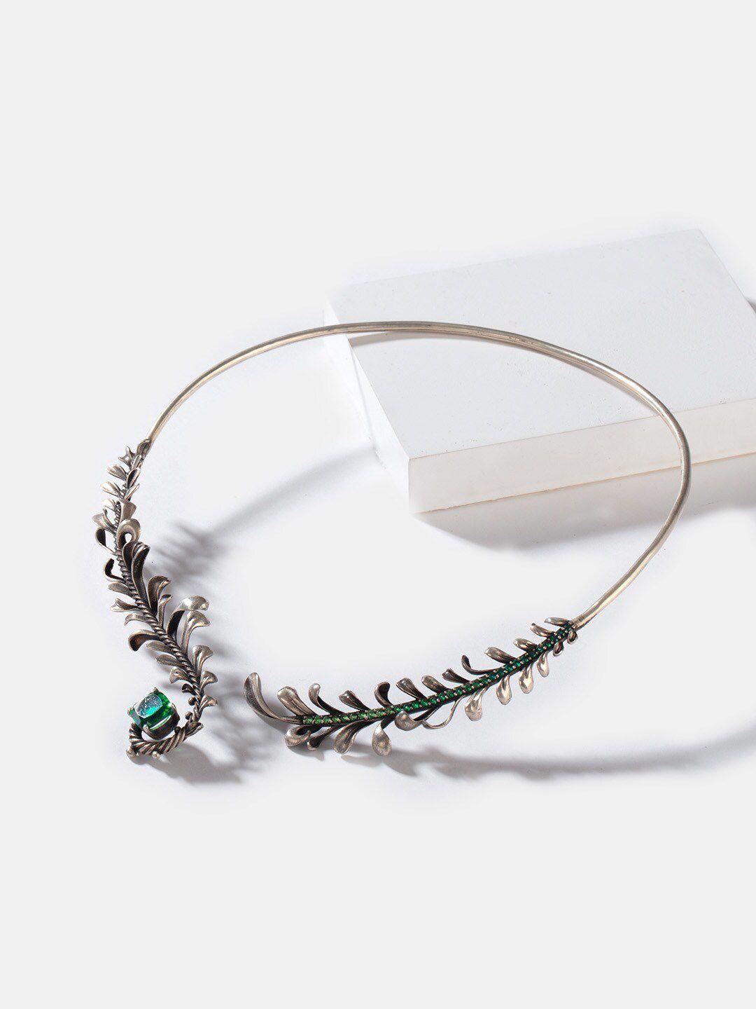 shaya sterling silver oxidised slip-on necklace