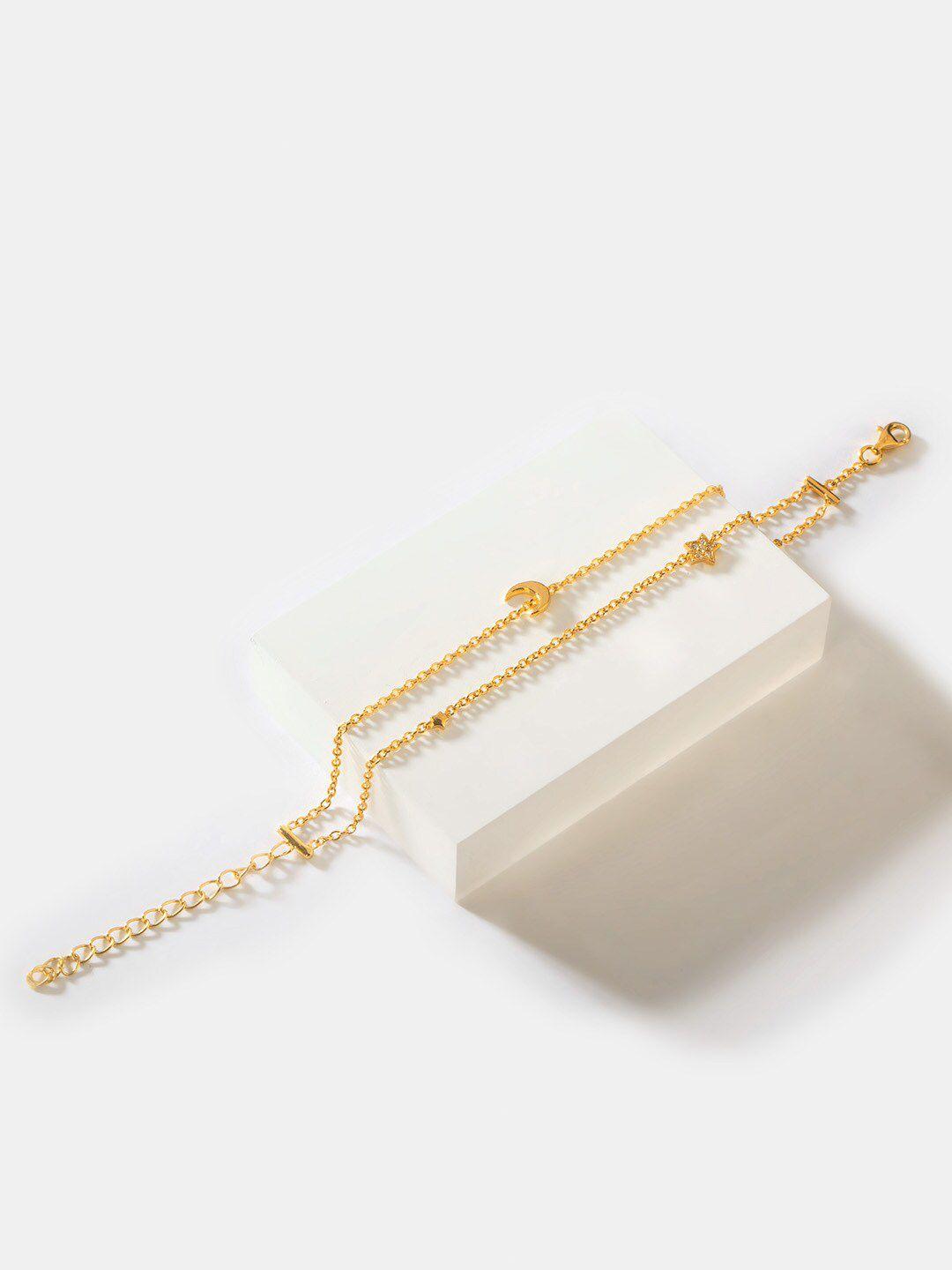 shaya women gold-toned & gold-plated charm bracelet