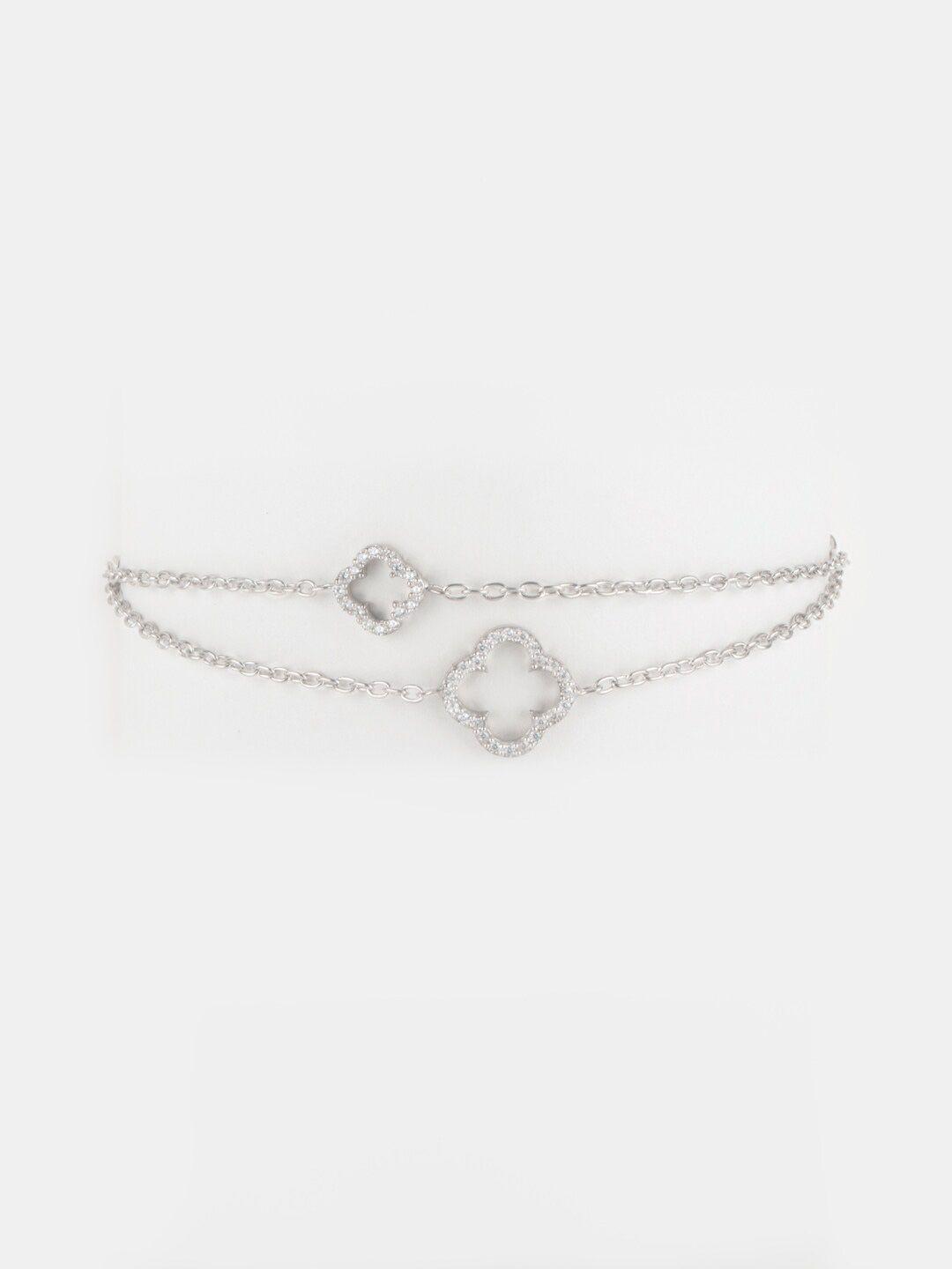 shaya women silver-toned silver charm bracelet