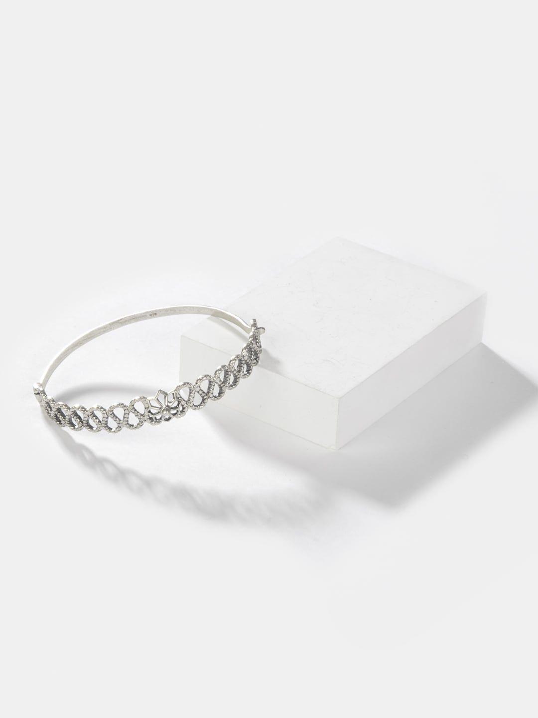 shaya women silver-toned silver silver-plated cuff bracelet