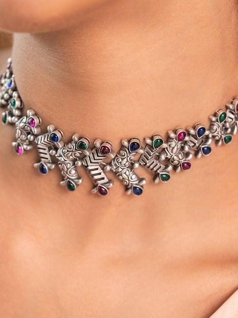 shaya 92.5 sterling silver feeling hmeltha necklace for women