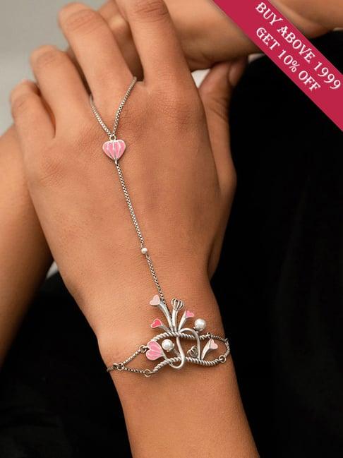 shaya 92.5 sterling silver for the love of learning heart bracelet for women