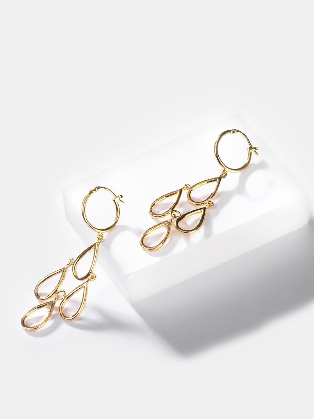 shaya gold plated 925 silver contemporary hoop earrings