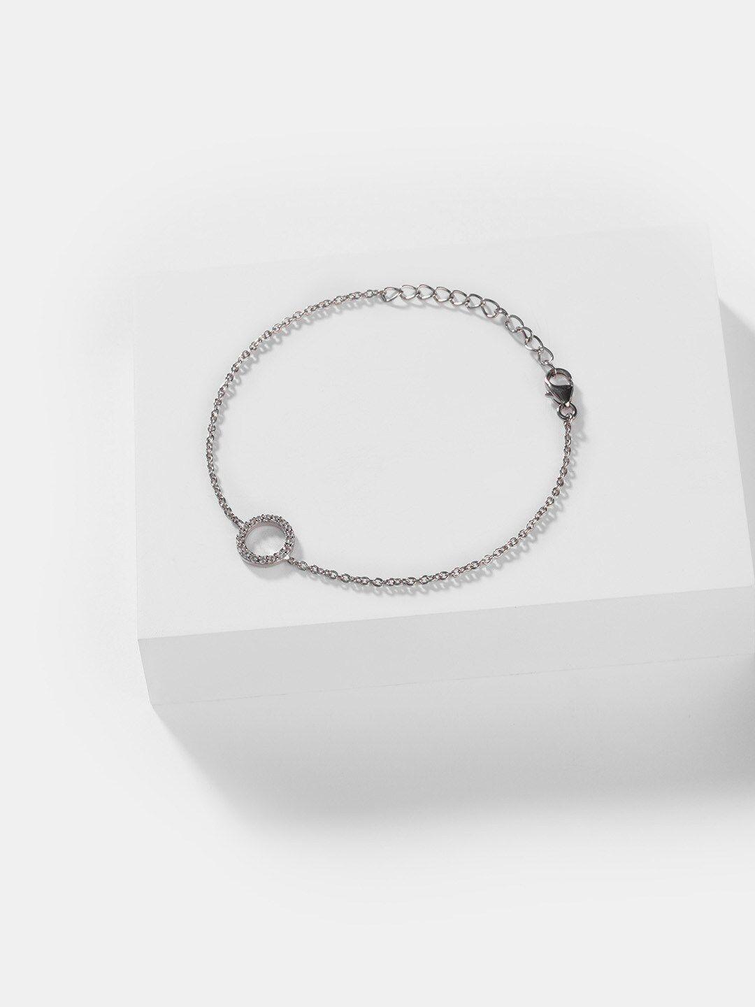 shaya women silver-toned silver link bracelet